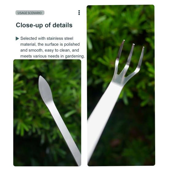 2 Pcs Bonsai Tree Root Rake 3-Prong Stainless Steel Hand Rake Home Gardening Mini Rake for Loosening Soil Potted Plants
