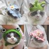 Winter 2023 Warm Elastic Crochet Cat Hat Frog Hat Pet Cap for Party Photo Props