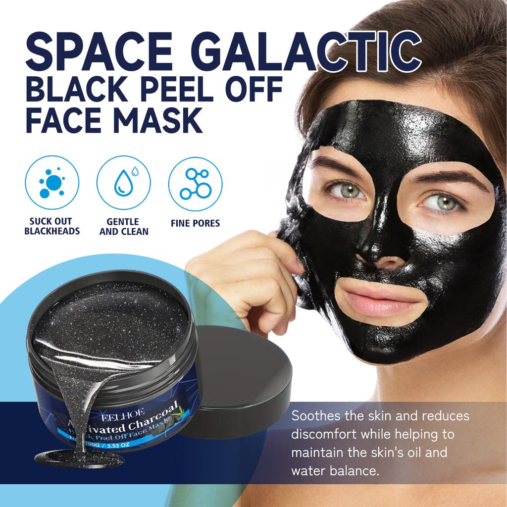 EELHOE Bambusmaske zur Entfernung von Mitessern, schwarze Kohle-Peel-Off-Gesichtsmaske mit Schlamm, Tiefenreinigung, verkleinerte Poren, Anti-Akne-Hautpflege, 100 g