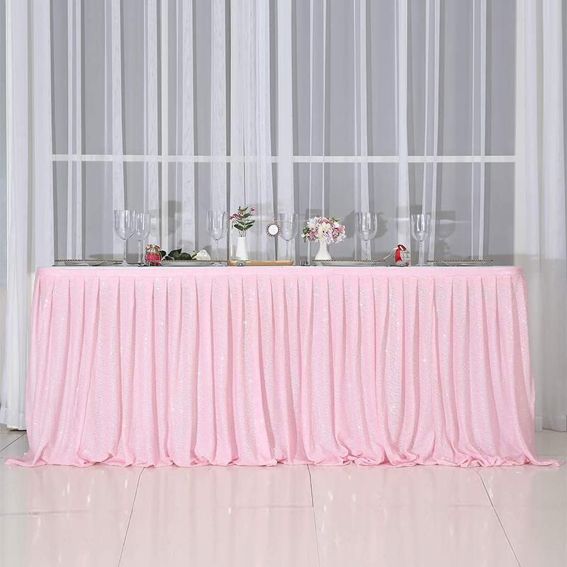 Sequin Table Skirt Flash Cloth Birthday Party Decor Baby Shower Wedding Birthday Table Skirts Decoration Xmas Festival Supplies