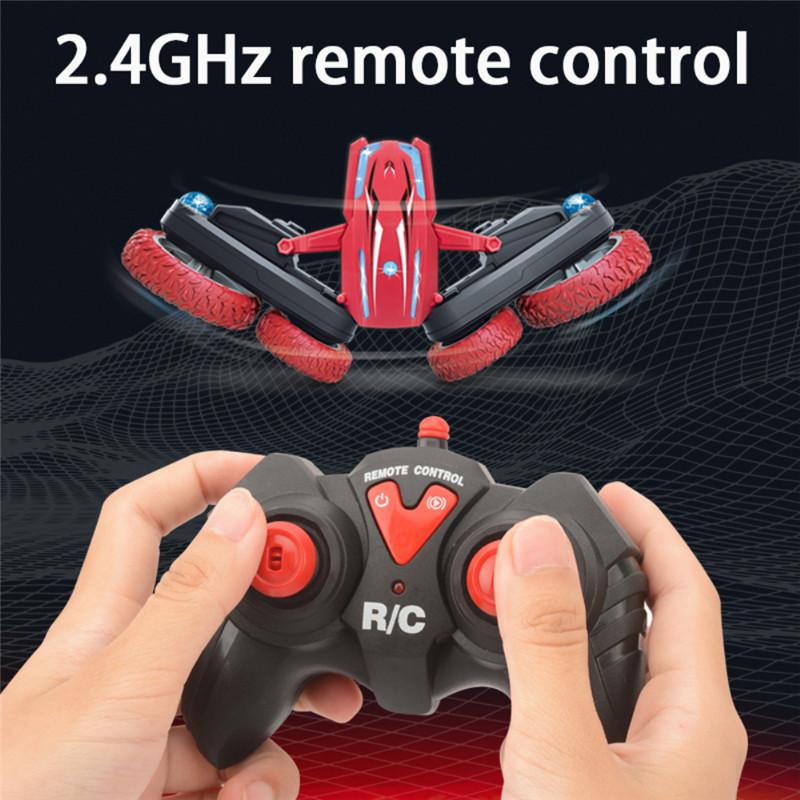 2.4G 4CH Stunt Drift Deformation Buggy Car Twisting Off-Road Vehicle Light Music Drift Dancing Side Driving RC Toy Gift for Kids
