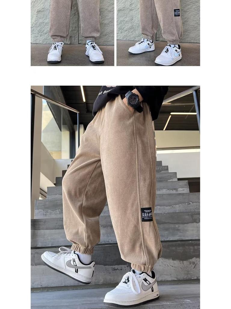 Boys' Fleece-Lined Casual Pants for Autumn/Winter 2025 - Sports Style