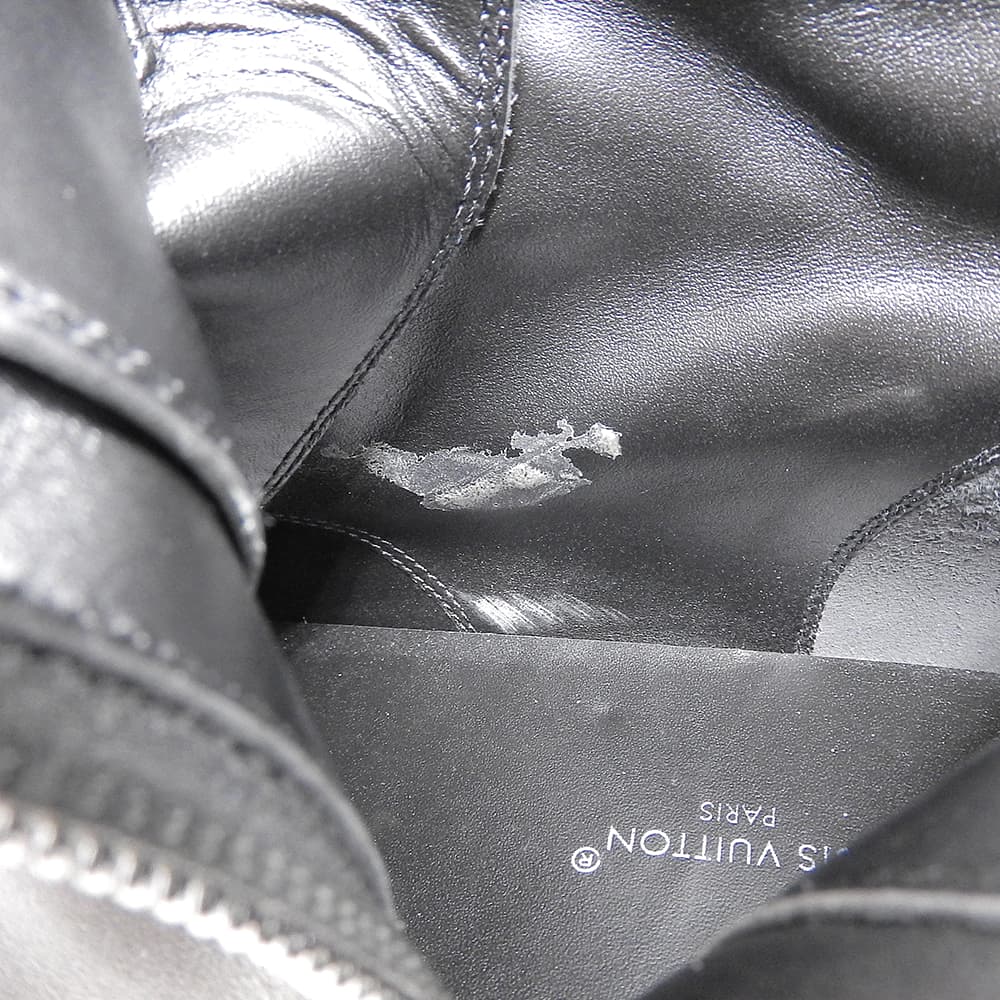 LOUIS VUITTON Ruby Line Calf Leather LV Circle Side Zip Ankle Boots Women's Black Size 36 Made in 2023 SC0223 shoes 36 blackUsed