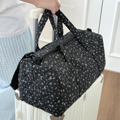 Travel Bag for Women Cute Floral Weekend Bag with Zipper Large Cotton