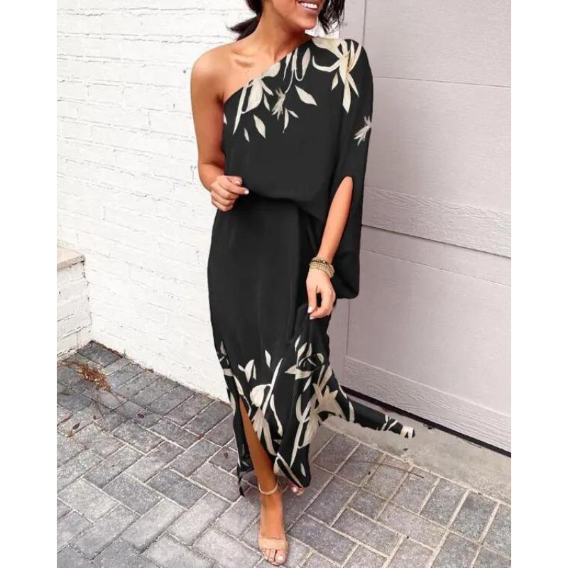 

Wish Ladies Off-Shoulder Digital Print Dress Multi-Color XXL