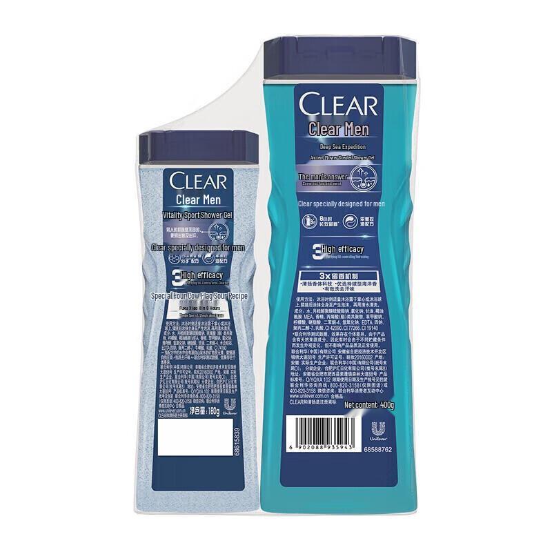 Clear Men's Deep Sea + Vitality Cologne Body Wash