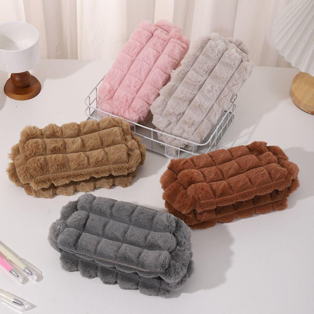 Merad Style Pencil Case Plush Pen Storage Bag Cute Pencil Box Student
