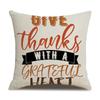 Thanksgiving Linen Pillowcase Autumn Pumpkin Print Pillow Cushion Cover