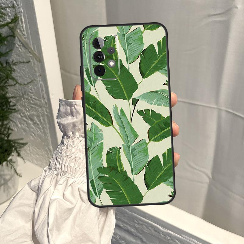 Retro Banana Leaf Plant Case For Samsung Galaxy A56 A36 A16 A06 A54 A34 A14 A13 A53 A12 A22 A32 A52 A35 A15 A55 A17
