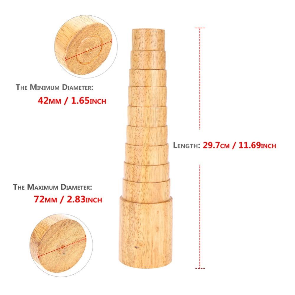 Round Shape Bracelet Mandrel Solid Wood Ring Stick Stable Resizing Tool  Silver Correction