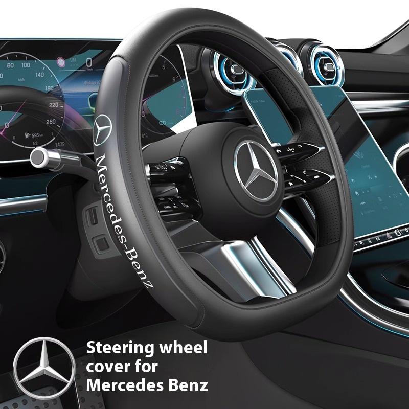 For Mercedes-Benz A C E S V R Class AMG GLA GLC GLK Vito SL ML Sprinter SLK Viano CLA Car AntiSlip Leather Steering Wheel Cover