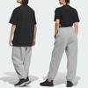 Adidas Logo Pants Solid Color Logo Fleece Thick Cuffed Loose Knit Sports Pants Unisex Pants Medium-Gray IV7608