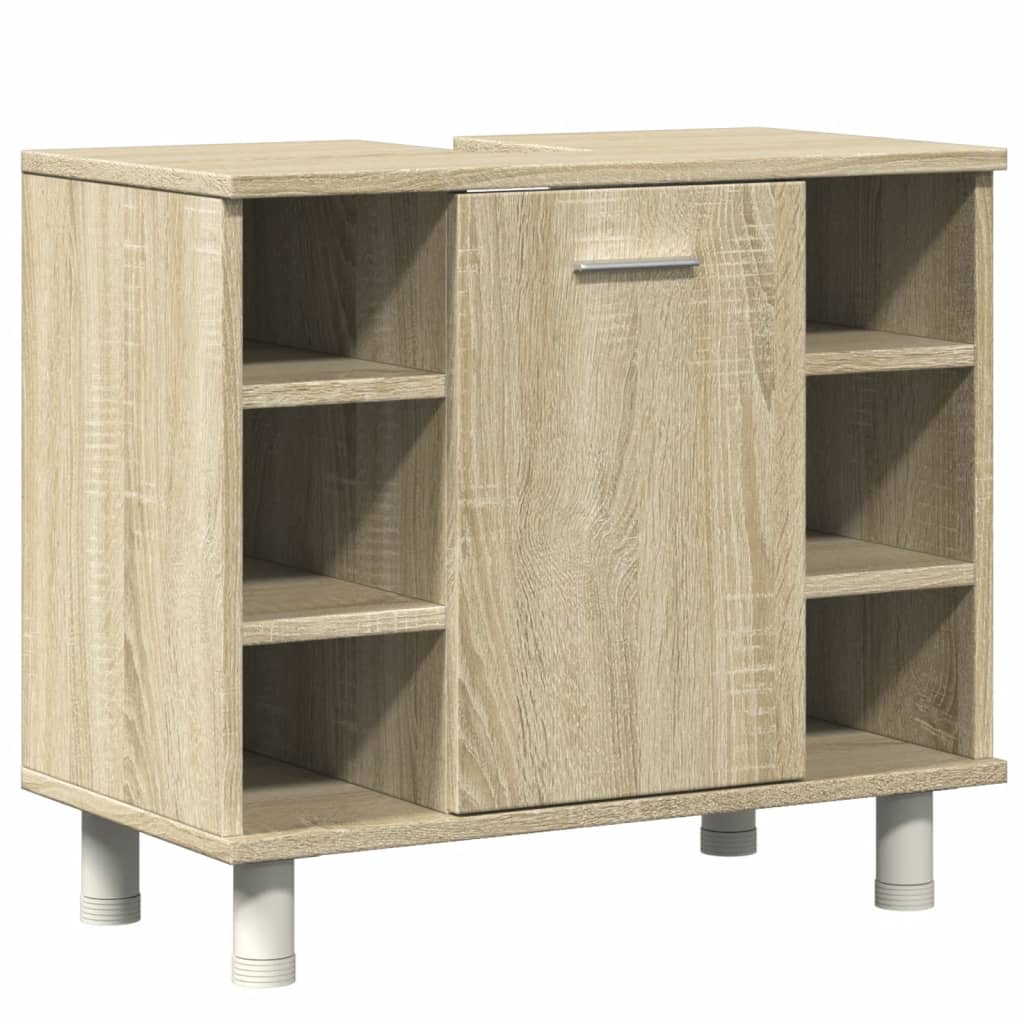 4 piece bathroom furniture set in Sonoma oak wood based material