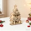 3D Christmas Cabin Wooden Puzzle: Educational DIY Holiday Ornament