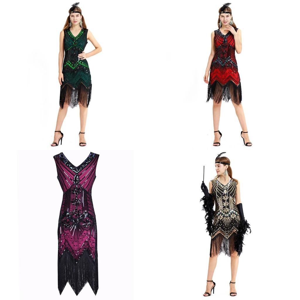 Elegant Gatsby Flapper Beaded Vintage Fringe Sequin Sleeveless Women Party Dresses For Timeless Style