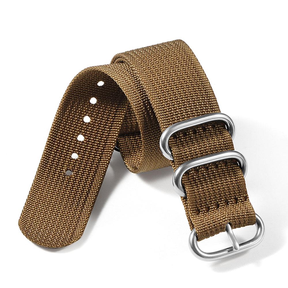 Weave Nylon Strap Gold Silver Black Ring Buckle Ribbed Watchband 18mm 20mm 22mm 24mm for Omega Military Braid Sport Men Bracelet