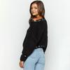 Maglione da Donna Girocollo Manica Lunga Lavorato a Maglia Top Monocolore Allacciatura Fiocco Vestibilità Comoda Vestibilità Maglieria Elastica