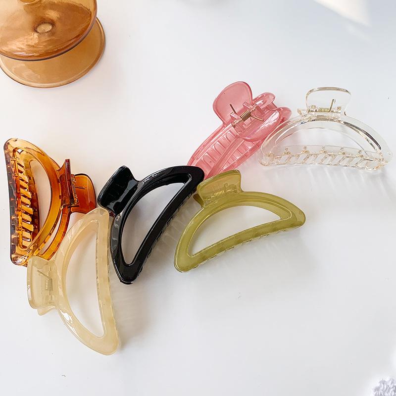 Elegance Half-Circle Geometric Hair Clip - Textured Temperament Jelly Updo Hairpin