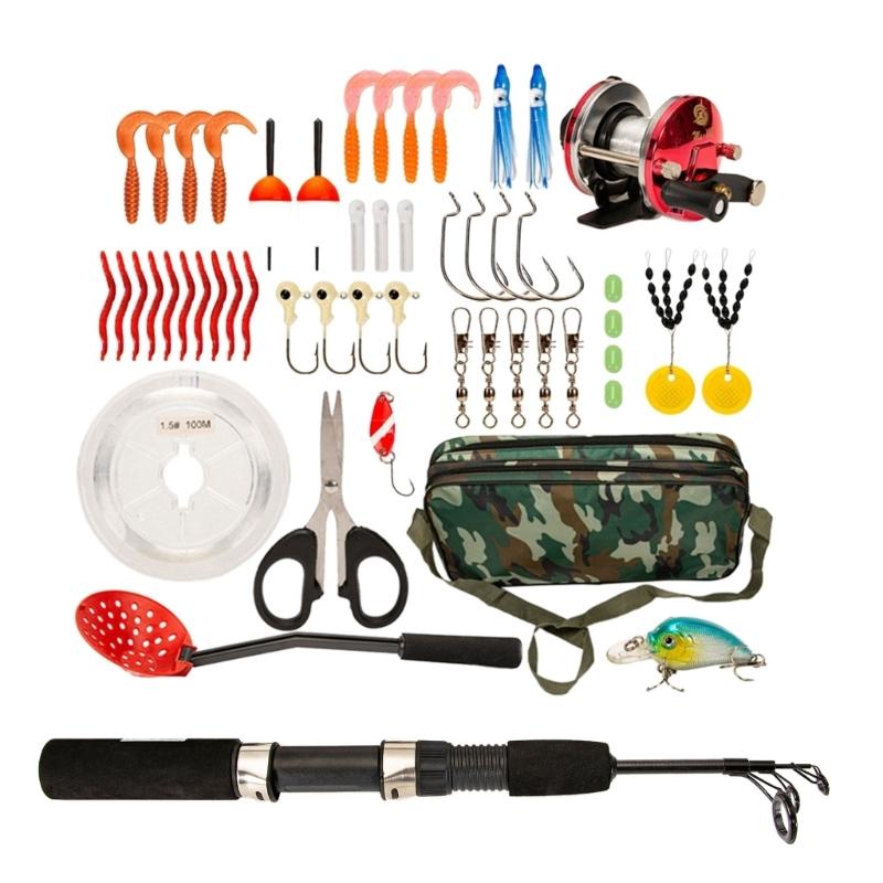 Fishing Poles with Carriers Bag Fishing Rod and Reel Combo Fishing Poles Telescopic Fishing Rod Kits with Spinning Reel