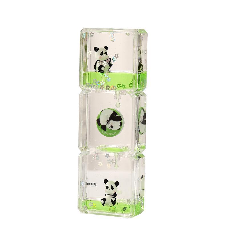 Panda Glitter Liquid Motion Hourglass - Decompression Toy & Acrylic Decoration Gift