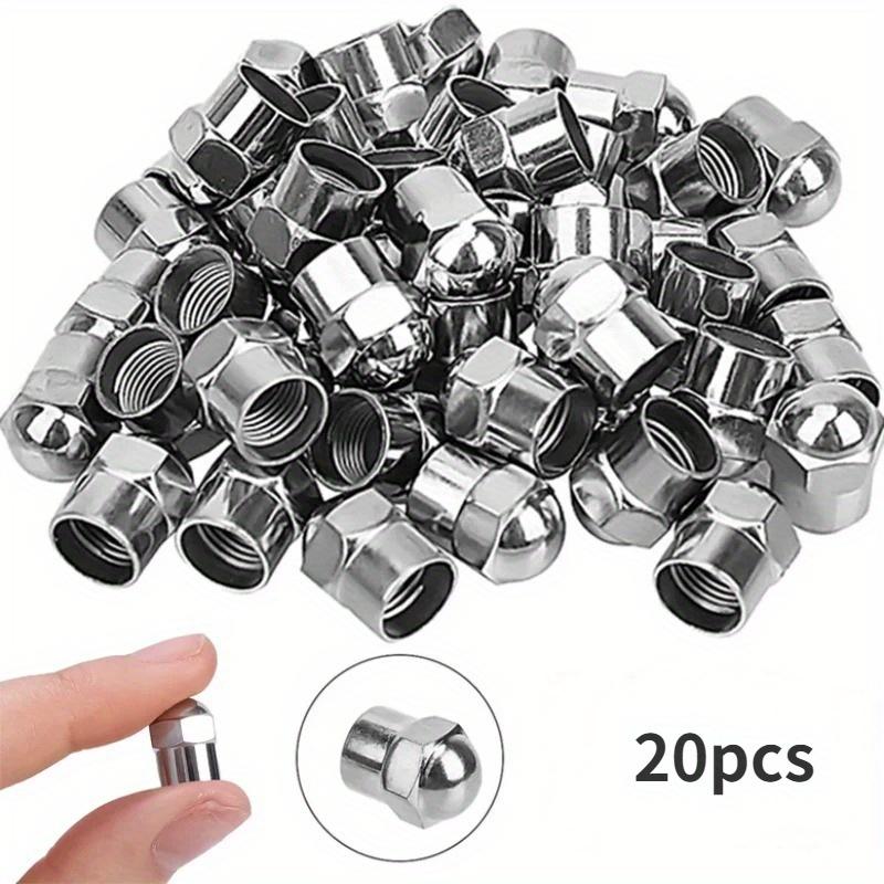10pcs Round Head Chrome Plating Dust Proof Covers Cars Motorcycles Bike Tyre Styling Valve Cap Decoration Car Tire Valve Caps