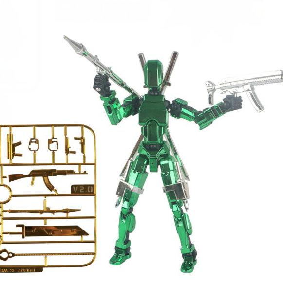 Electroplate Metallic Texture Lucky 13 Doll Figure Movable Joint Puppet Joint Magnetic Building Block 3D Assembled Boy Toy Gift