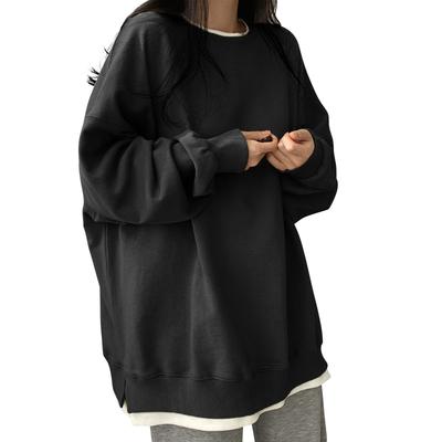 Felpa Manica Lunga x Dimagrante Stratificata Plus Larga Grande Monocolore Lunga [AOY] Donna [Look Oversize] Felpa, Valorizza la Figura, Taglie, Vestibilità, Stratificata,