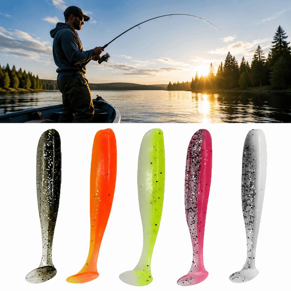 100PCS PVC Swim Bait 7cm 9cm Fishing Lures Durable Paddle Tail Swimbaits Saltwater Fishing