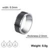Stainless Steel Ring for Men Women 8MM Wide Geometric Casual Finger Rings Jewelry Wedding Gift for Lover