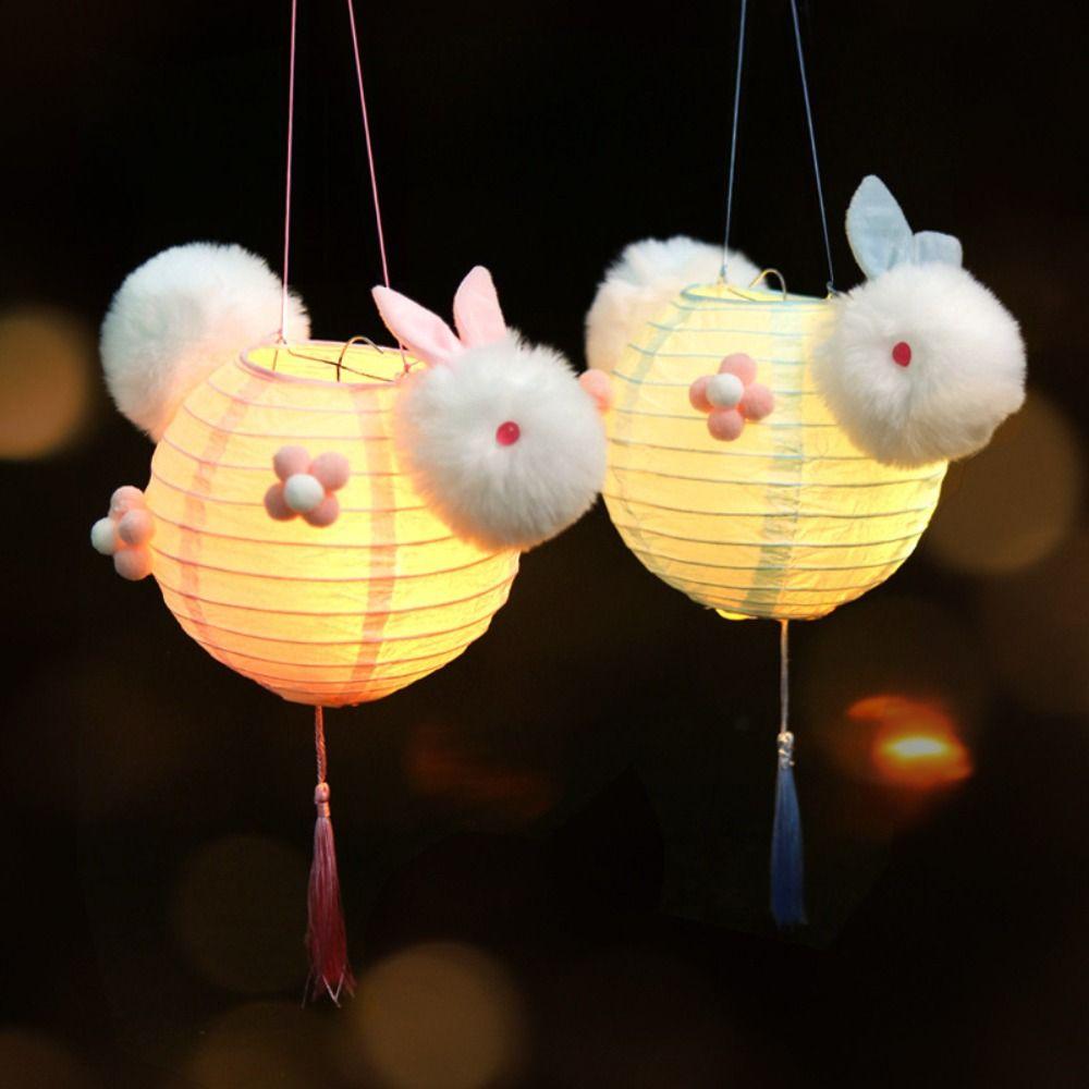Portable Chinese Rabbit Lantern Traditional LED Lantern Toys Antique Lantern  New Year