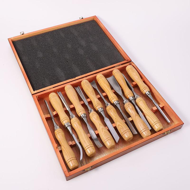 12 STÜCK Holz schnitzset Tragbar Holzbearbeitung Meißel Professionell Langlebig Schreiner Holzstich Messer DIY Schnitzwerkzeug Manuell