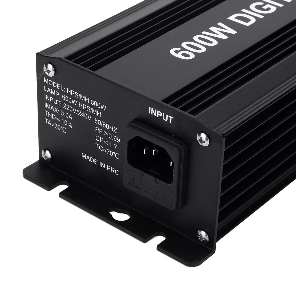Digital Ballasts for Garden Planter Grow Lights HPS MH Bulbs Electronic Dimmable EU PLUG 3A Black 600W 220-240V