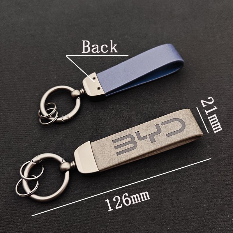 2025 Luxury Leather Car Keychain Logo BYD Key Rings Best Gift For BYD ATTO 3 SEAL U DOLPHIN U8 U9 HAN TANG Auto Accessories