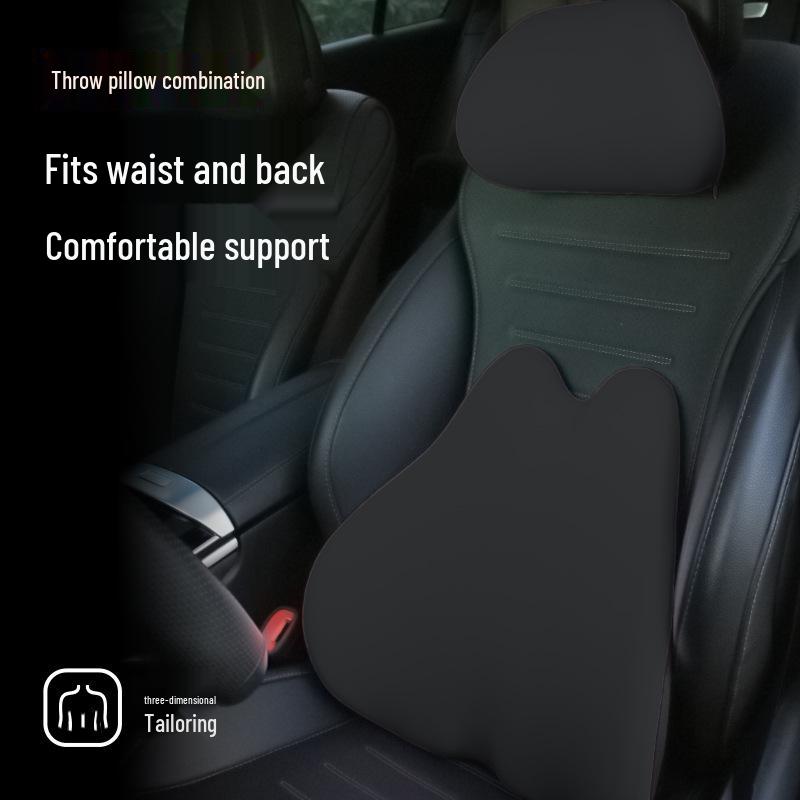 Memory Foam Lumbar and Neck Support Car Cushion Set