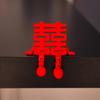 Wedding Double Happiness Character Decoration Plastic Red Happiness Ornament for Festival Home and Tabletop Decoration