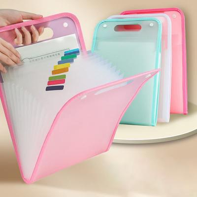 Handheld Organ Bag Folder A4 Large Capacity Student Exam Paper Storage Bag 13 Layers Ticket File Classification Storage Bag