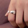 geegee [silver925] leaf open ring - 2color