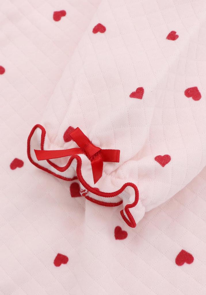 Kaituck Family Kids' Long Sleeve Heart Print Quilted Pajamas, Spring/Autumn, Sizes 130cm, 140cm, 150cm, and 160cm (160cm, Pink)