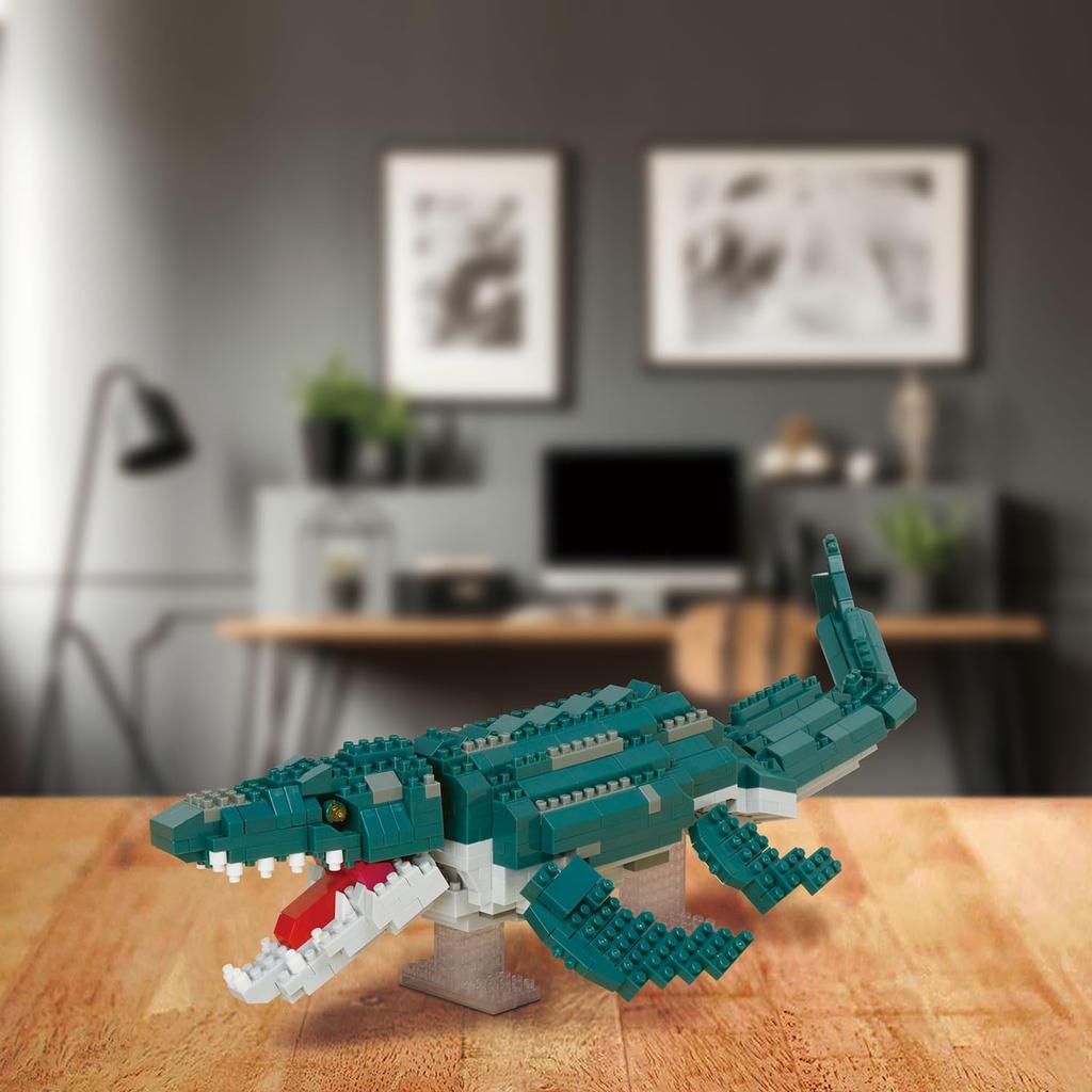 Nanoblock Kawada Dinosaur DX Mosasaurus 6.5 x 12.5 x 32 cm Ages 12 and up Interior Decor Hobby NBM-053