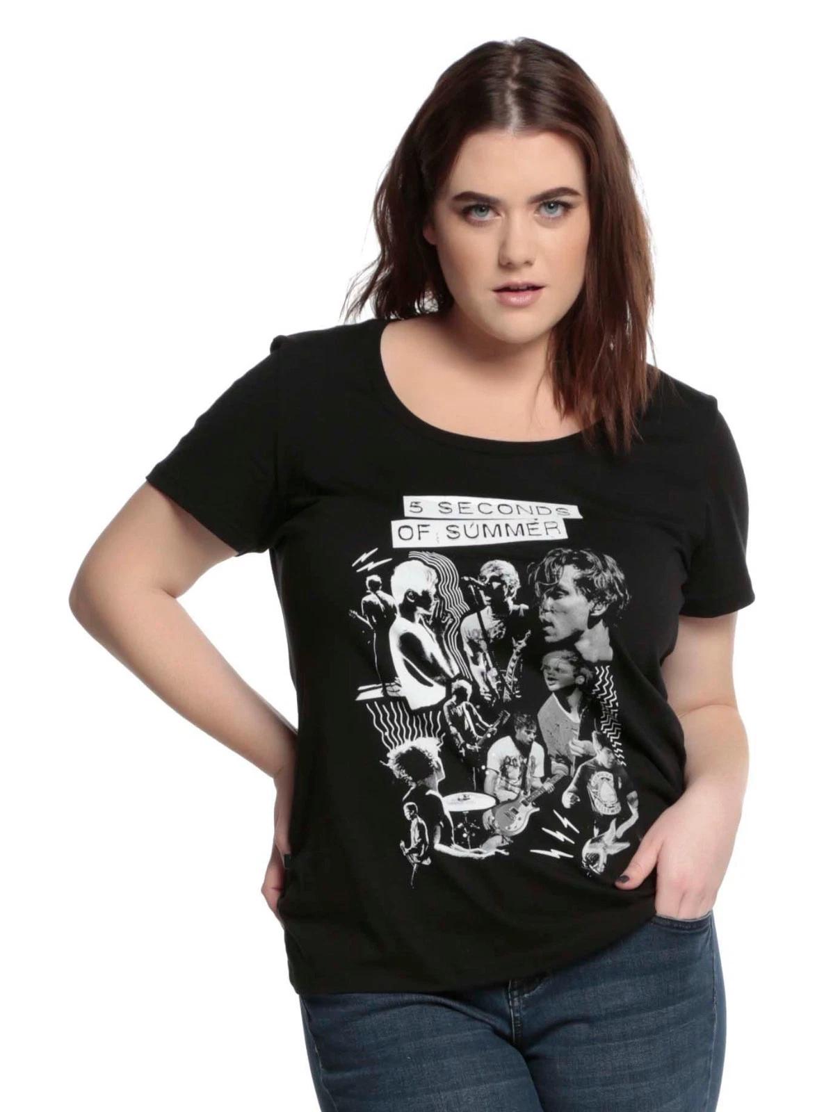 

Torrid 5 Seconds Of Summer COLLAGE Women s Girls Plus Size 100% Cotton T-shirt Mens Tees Top NEW Official L