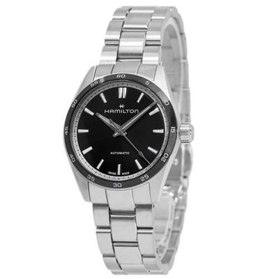Reloj automático Jazzmaster Performer de acero inoxidable con esfera negra H36205130 100M para hombre