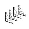 2pcs Iron Art Wall Brackets Floral Pattern Triangle Shelf Supports For Bookshelf Clapboard Setup Box Mounting Hardware Black
