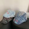 WTEMPO Retro Simple Casual Floral Printed Denim Berets Women All Match Ethnic Style Solid Color Cotton Kepi Hats