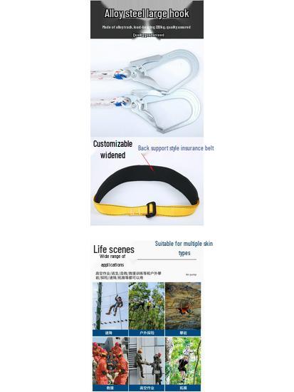 Full Body Safety Harness with Detachable Fall Protection and Dual Hooks for Electricians