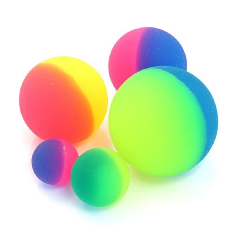 24/30/42/55Mm Bicolor Elastic Ball Toy Children Colored Boy Bouncing Ball Rubber Kids Sport Games Elastic Jumping Balls