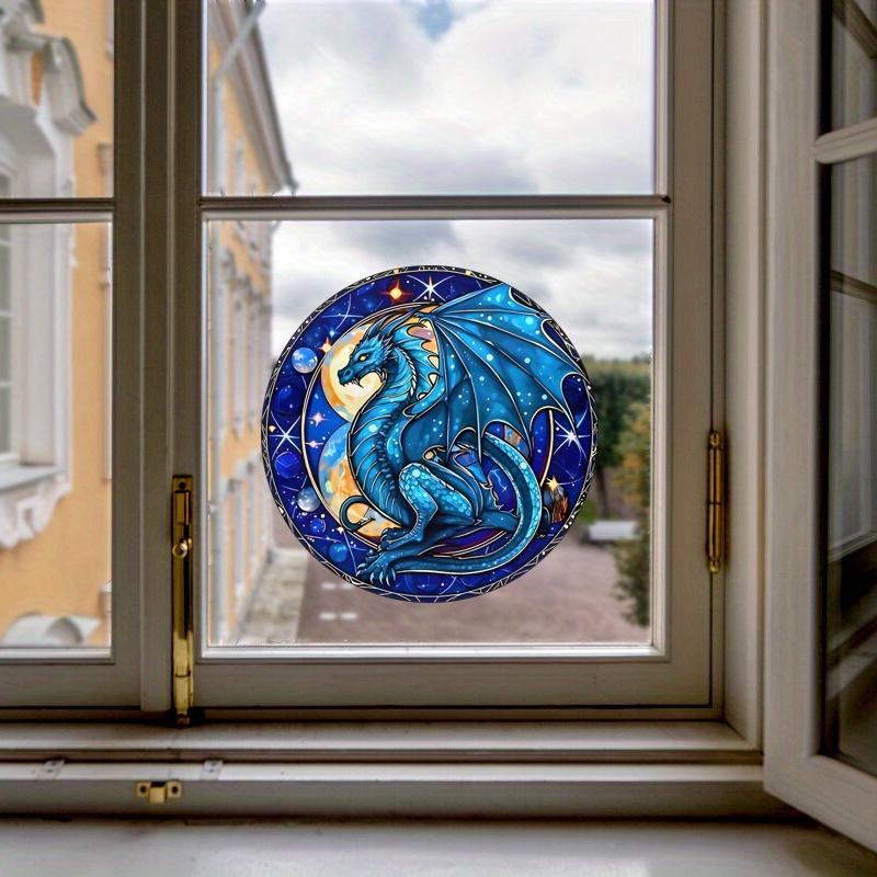 2026 Blue Flying Dragon Electrostatic Stickers Window Glass Sticker Waterproof Vinyl Decals No Adhesive Home Decoration #91
