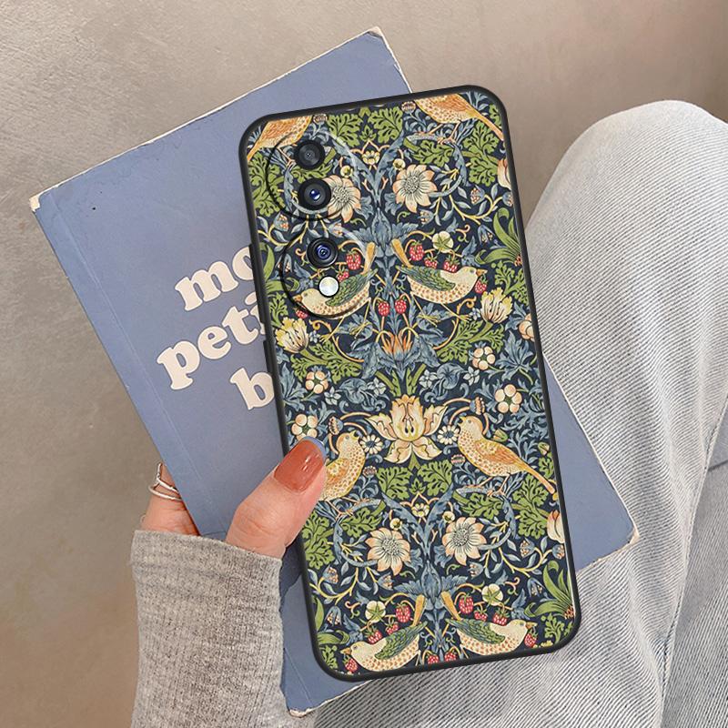 William Morris Case For Honor Magic 8 Pro 5 6 7 Lite Cover For Honor 400 200 90 70 50 X8a X8b X9a X9b X9c