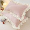 Fashionable Ruffle Edge Bed Cover Sturdy Polyester Fabric Machine Washable Decorative Home Accessory