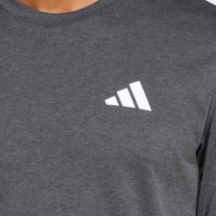 Adidas Logo Pattern Round Neck Short Sleeve T-Shirt Men Tops Gray JE5706