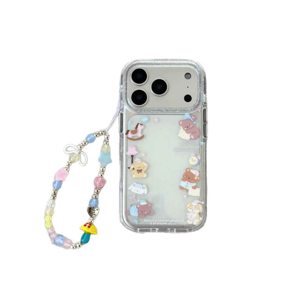 Ochronne etui na telefon Pajama Teddy Bear dla iPhone 13/14/15/16 Pro Max & Apple 17 Pro, okładka damska.